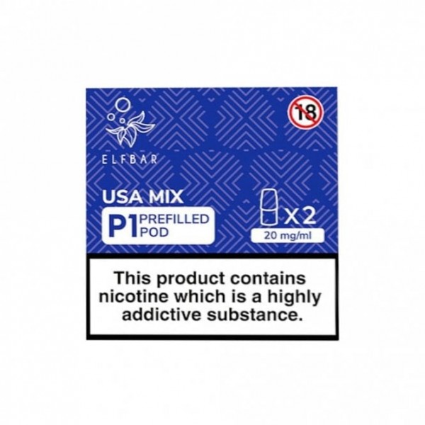 USA Mix P1 Nic Salt E Liquid Pods (2 x 2ml)