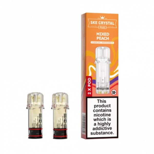 Mixed Peach Nic Salt E Liquid Pods - Crystal Plus (2 x 2ml)