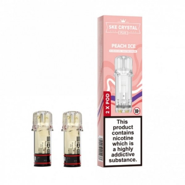 Peach Ice Nic Salt E Liquid Pods - Crystal Plus (2 x 2ml)