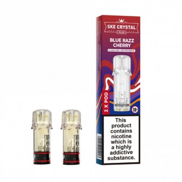 Blue Razz Cherry Nic Salt E Liquid Pods - Crystal Plus (2 x 2ml)
