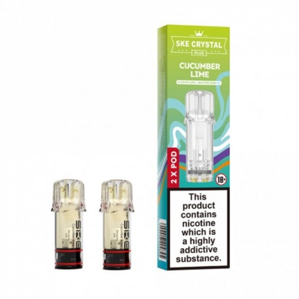 Cucumber Lime Nic Salt E Liquid Pods - Crystal Plus (2 x 2ml)