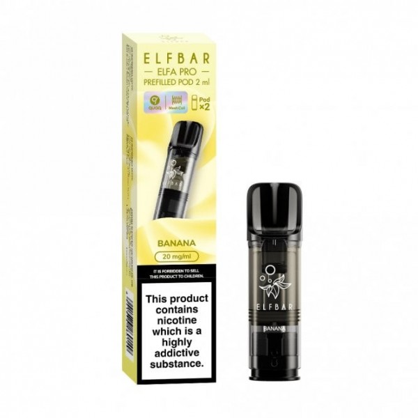 Banana Nic Salt E Liquid Pods - Elfa PRO Series (2 x 2ml)