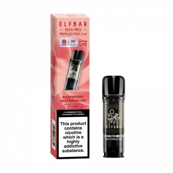 Raspberry Watermelon Nic Salt E Liquid Pods - Elfa PRO Series (2 x 2ml)