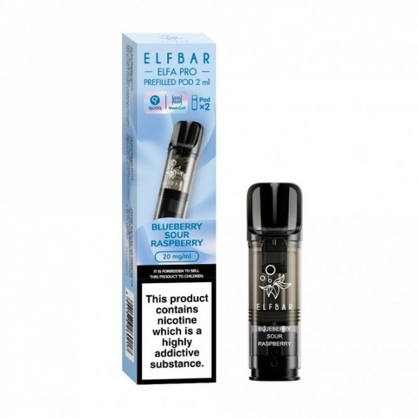 Blueberry Sour Raspberry Nic Salt E Liquid Pods - Elfa PRO Series (2 x 2ml)