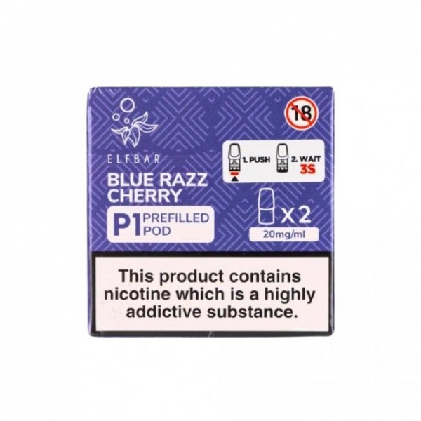 Blue Razz Cherry Mate P1 Nic Salt E Liquid Pods (2 x 2ml)