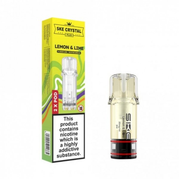 Lemon & Lime Nic Salt E Liquid Pods - Crystal Plus (2 x 2ml)