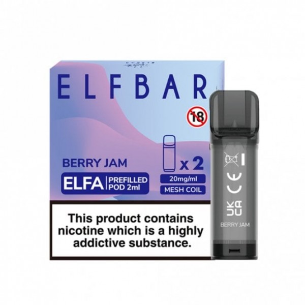 Berry Jam Nic Salt E Liquid Pods - Elfa Series (2 x 2ml)