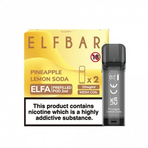 Pineapple Lemon Soda Nic Salt E Liquid Pods - Elfa Series (2 x 2ml)