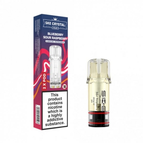Blueberry Sour Raspberry Nic Salt E Liquid Pods - Crystal Plus (2 x 2ml)