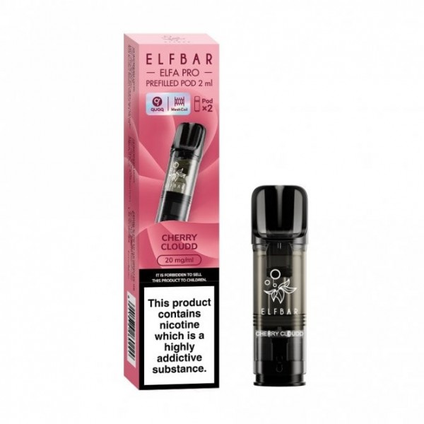Cherry Cloudd (Cherry Candy) Nic Salt E Liquid Pods - Elfa PRO Series (2 x 2ml)