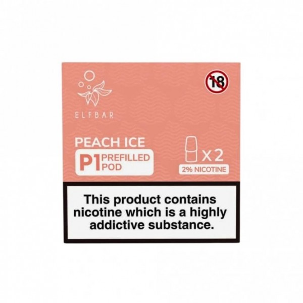 Peach Ice Mate P1 Nic Salt E Liquid Pods (2 x 2ml)