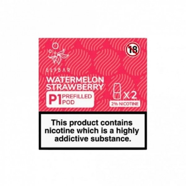 Watermelon Strawberry P1 Nic Salt E Liquid Pods (2 x 2ml)