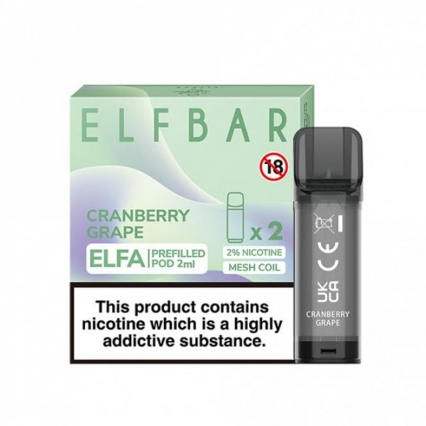 Cranberry Grape Nic Salt E Liquid Pods - Elfa Series (2 x 2ml)