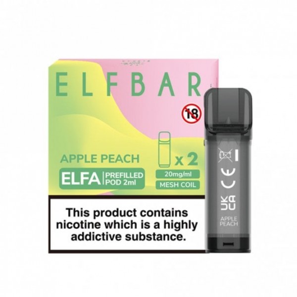 Apple Peach Nic Salt E Liquid Pods - Elfa Series (2 x 2ml)
