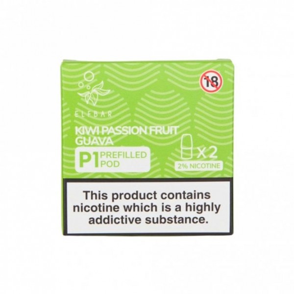 Kiwi Passion Fruit Guava Mate P1 Nic Salt E Liquid Pods (2 x 2ml)