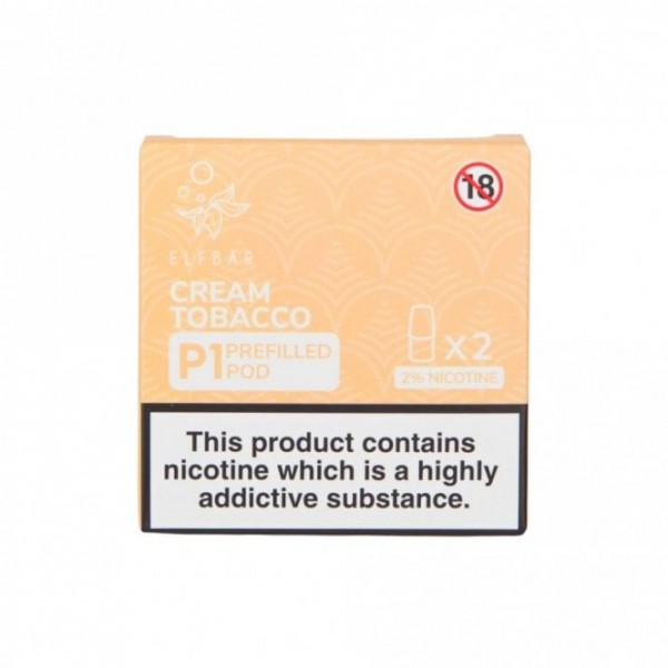 Cream Tobacco Mate P1 Nic Salt E Liquid Pods (2 x 2ml)