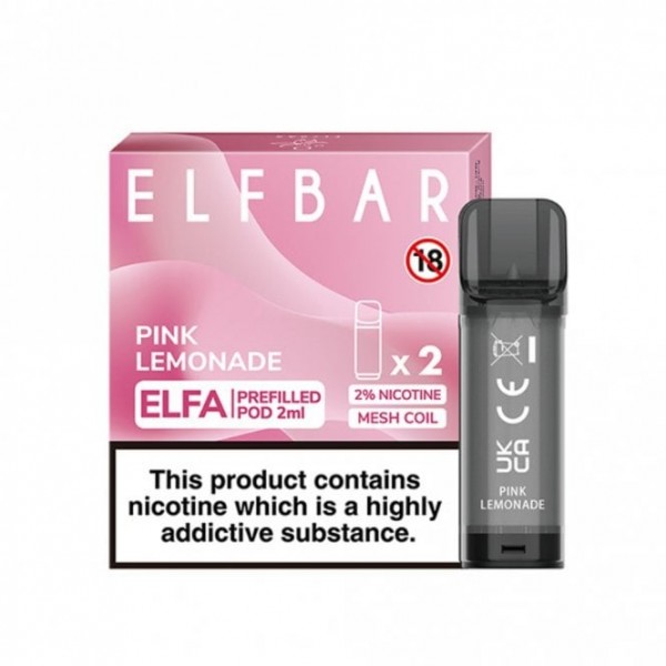 Pink Lemonade Nic Salt E Liquid Pods - Elfa Series (2 x 2ml)