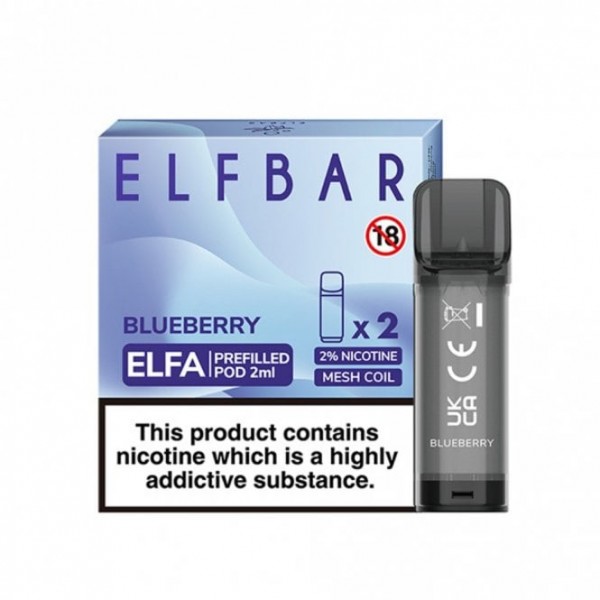 Blueberry Nic Salt E Liquid Pods - Elfa Series (2 x 2ml)