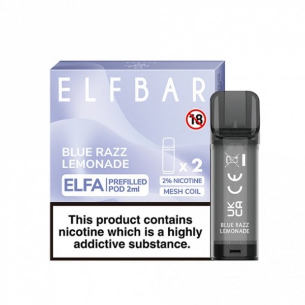 Blue Razz Lemonade Nic Salt E Liquid Pods - Elfa Series (2 x 2ml)