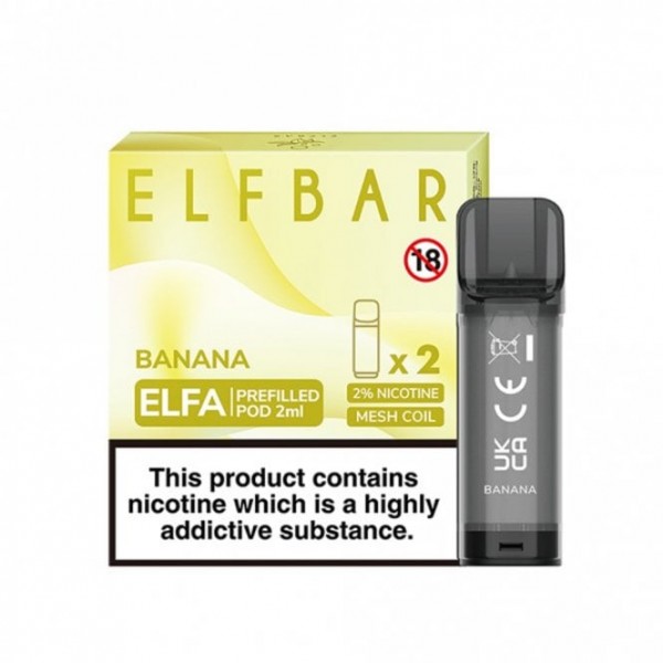 Banana Nic Salt E Liquid Pods - Elfa Series (2 x 2ml)