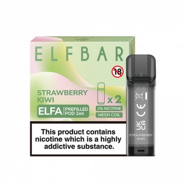 Strawberry Kiwi Nic Salt E Liquid Pods - Elfa Series (2 x 2ml)